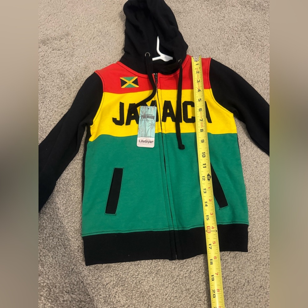 Jamaica Block Embroidered Hoodie Kids Size 6-8 - Picture 3 of 8